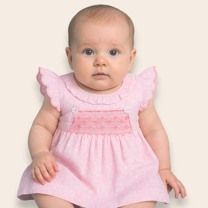 Mirella Pink Hand-Smocked Dress