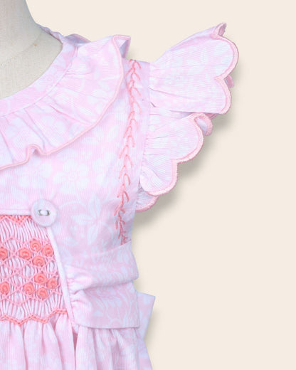 Mirella Pink Hand-Smocked Dress
