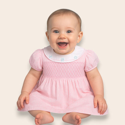 Norve Pink Embroidery Dress