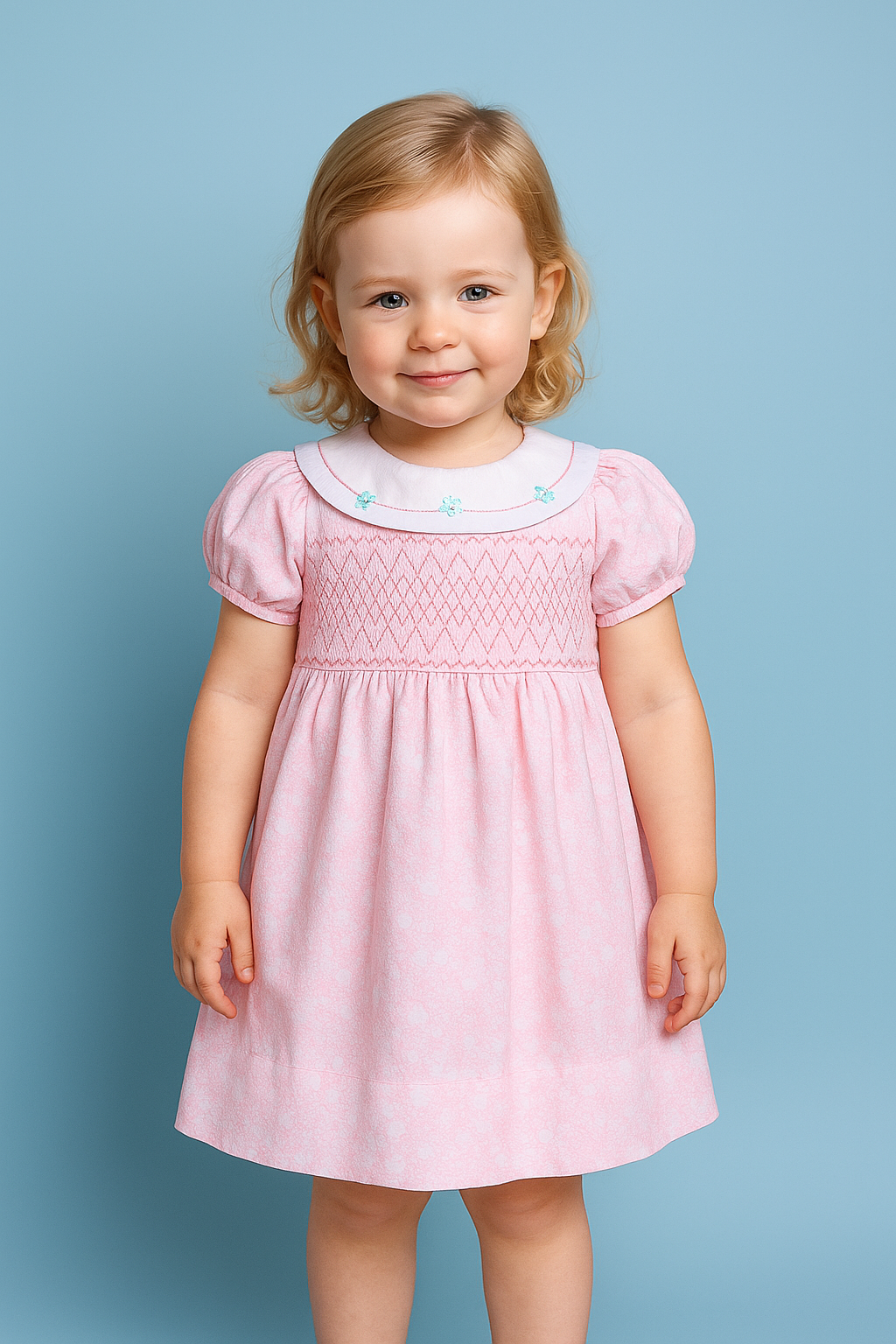 Norve Pink Embroidery Dress