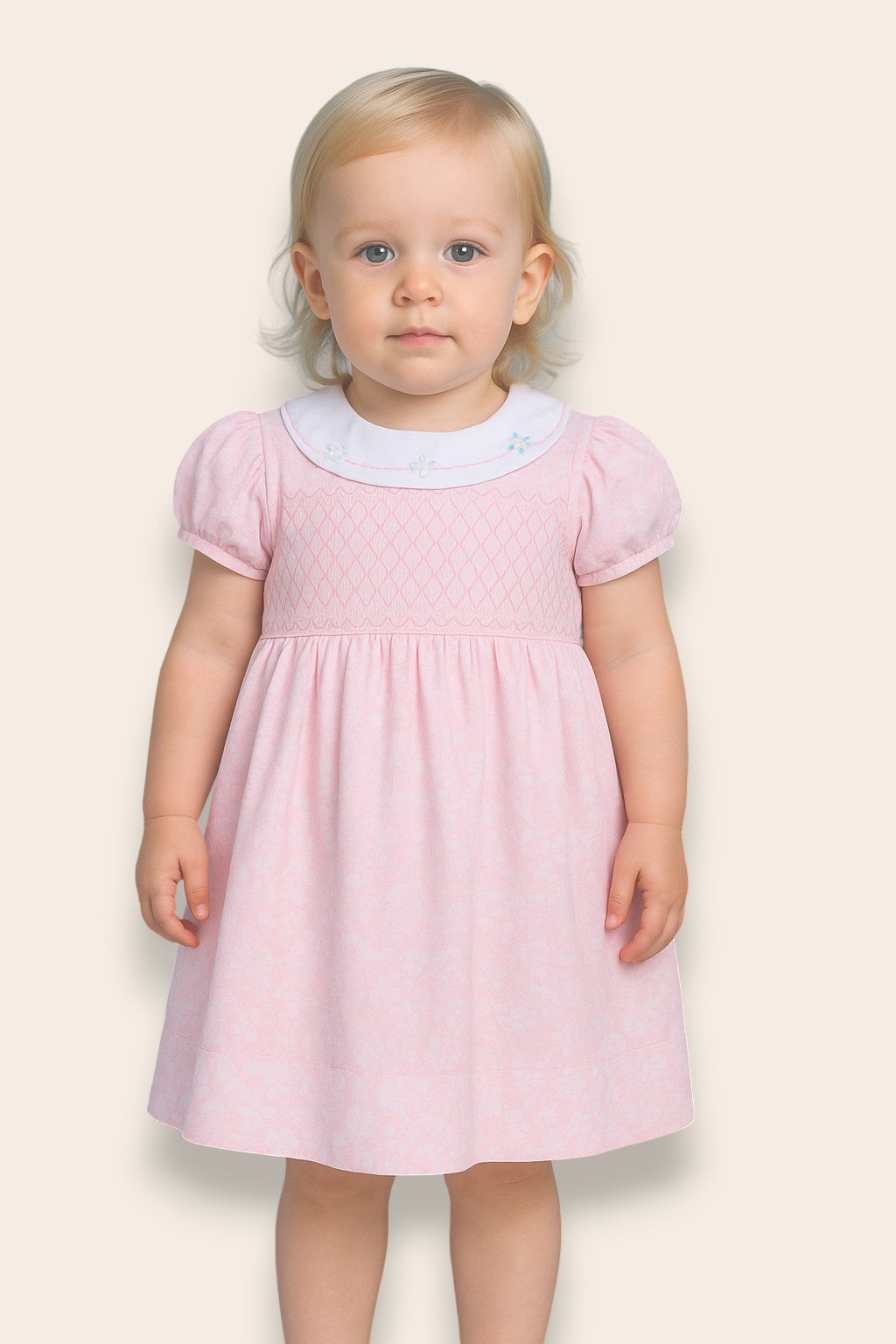 Norve Pink Embroidery Dress