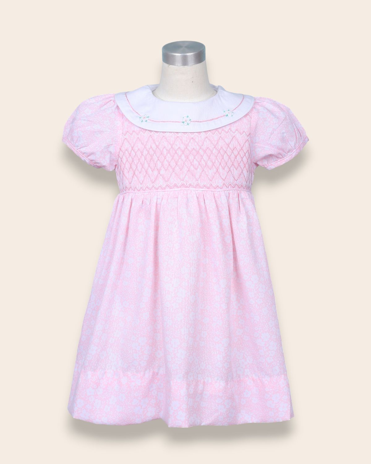 Norve Pink Embroidery Dress