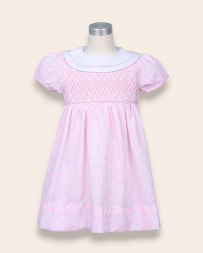 Norve Pink Embroidery Dress