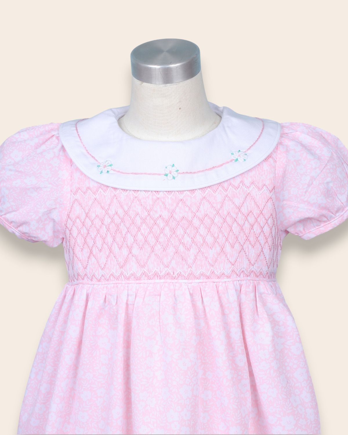 Norve Pink Embroidery Dress
