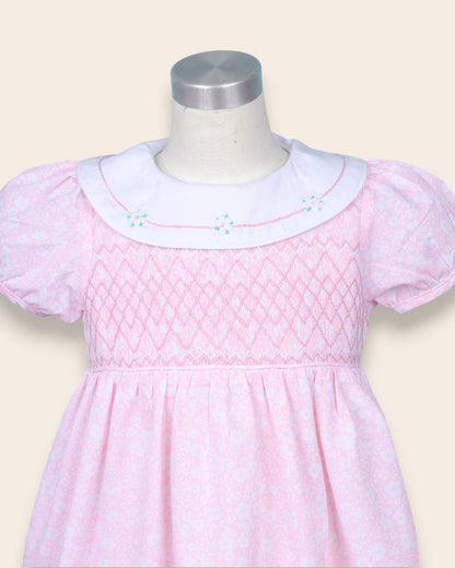Norve Pink Embroidery Dress