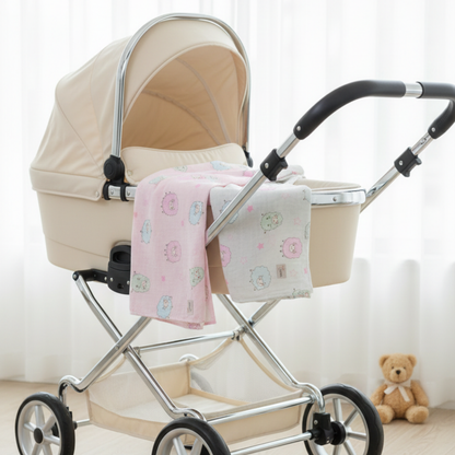 Baby Swaddle Blanket- Sheep (pink)