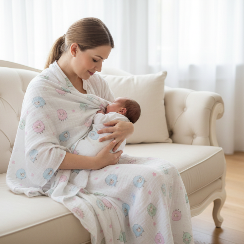 Baby swaddle Blanket-Sheep (white)