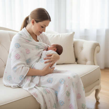 Baby swaddle Blanket-Sheep (white)