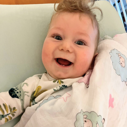 Baby swaddle Blanket-Sheep (white)