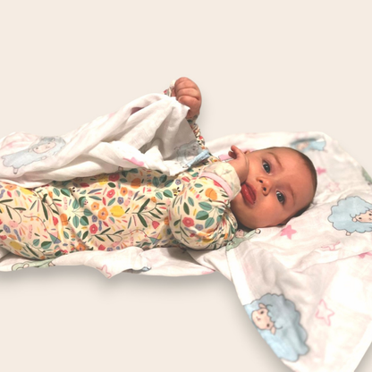 Baby swaddle Blanket-Sheep (white)