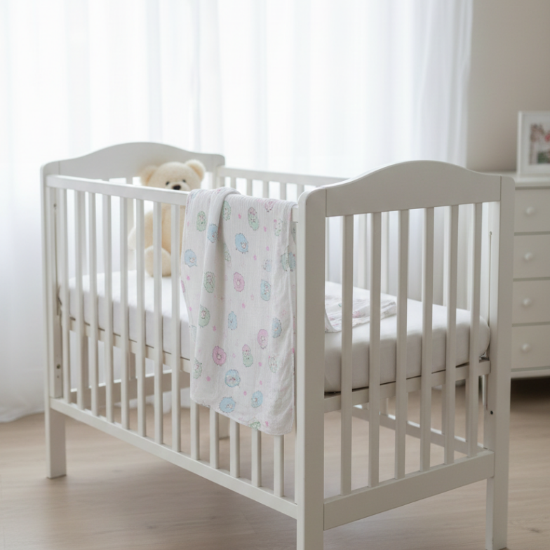 Baby swaddle Blanket-Sheep (white)