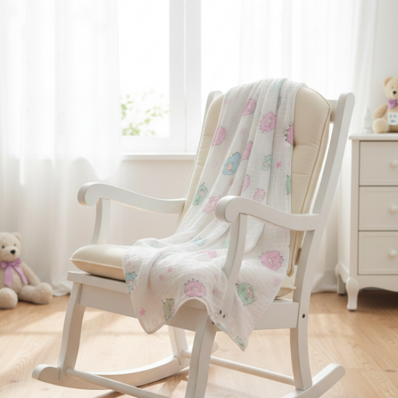 Baby swaddle Blanket-Sheep (white)