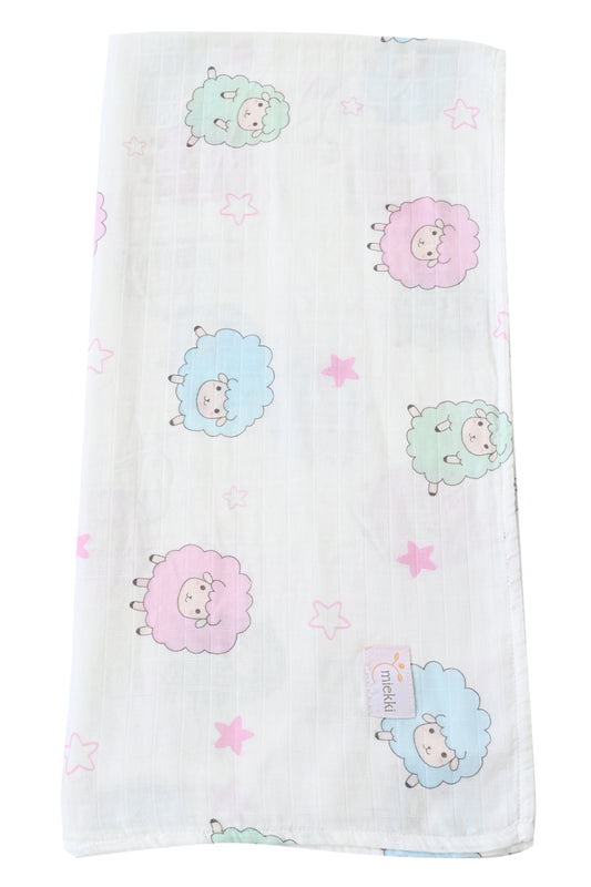 Baby swaddle Blanket-Sheep (white)